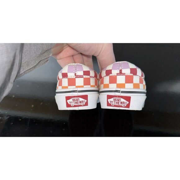 VANS Classic Slip-On Toddler Youth Athletic Shoes Size 11 Rainbow Checkerboard - Picture 3 of 8